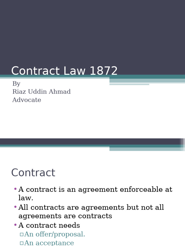 Overview of Contract Act 1872 | PDF | Offer And Acceptance | Justice