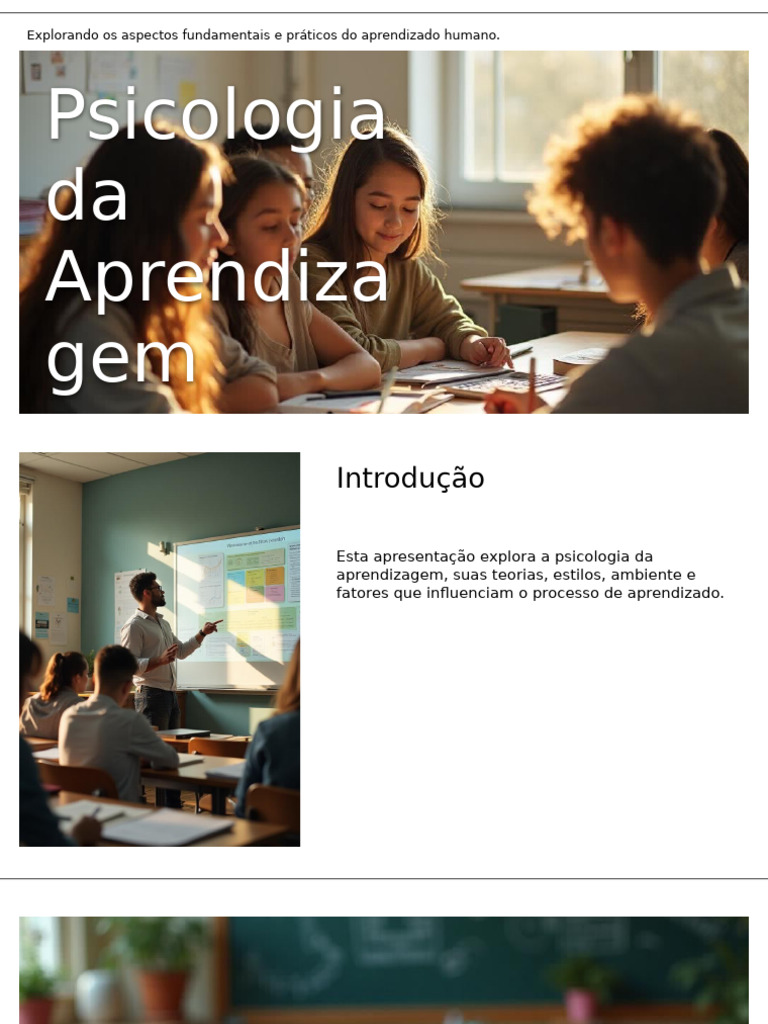Psicologia da Aprendizagem: Teorias e Fatores | PDF | Aprendizado ...