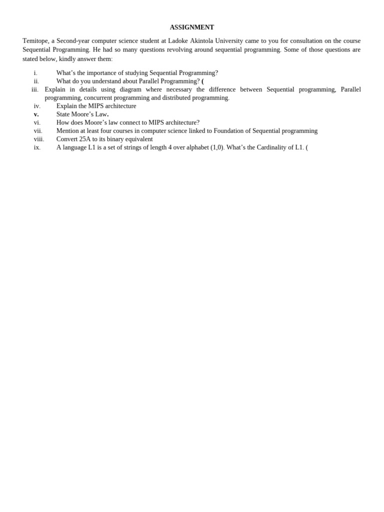 CSC212 Assignment Questions Main | PDF