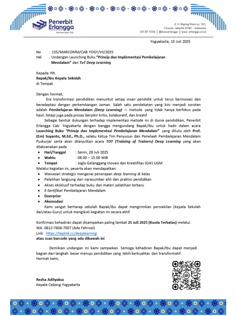 155 Undangan Launching Buku Deep Learning Dan ToT-1 | PDF