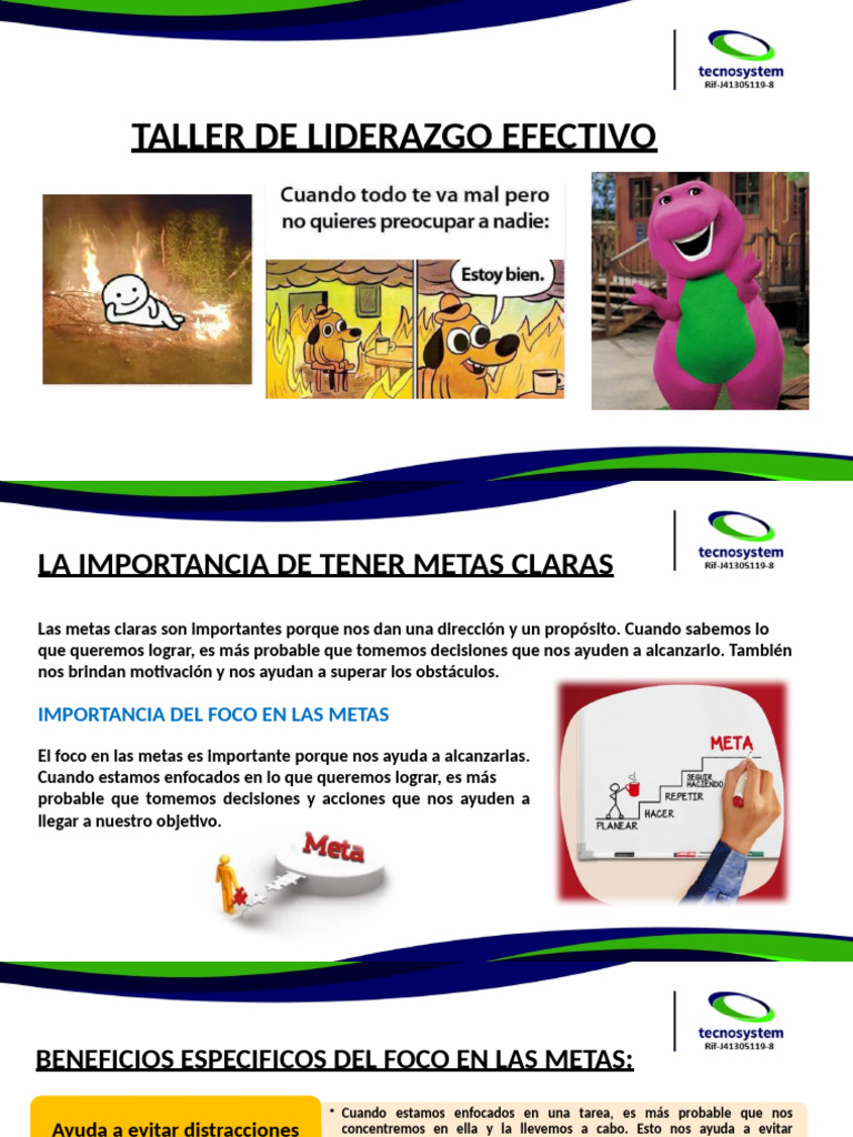 Taller de Liderazgo y Metas Claras | PDF | Liderazgo | Motivación