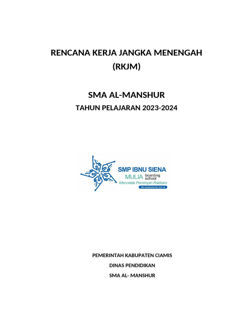 RKJM SMP Ibnu Siena Mulia 2020-2024 | PDF