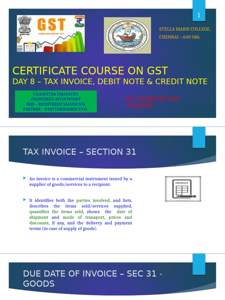 Tax Invoices, Debit & Credit Notes Guide | PDF | Invoice | Payments