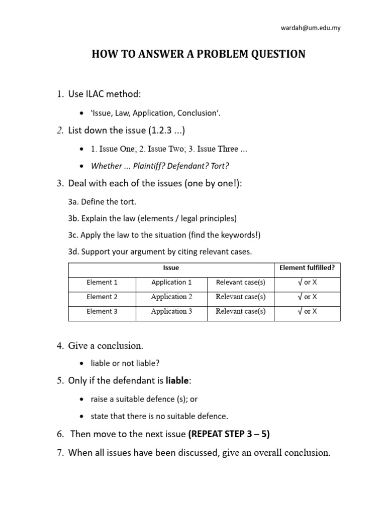 ILAC Method for Legal Problem Solving | PDF
