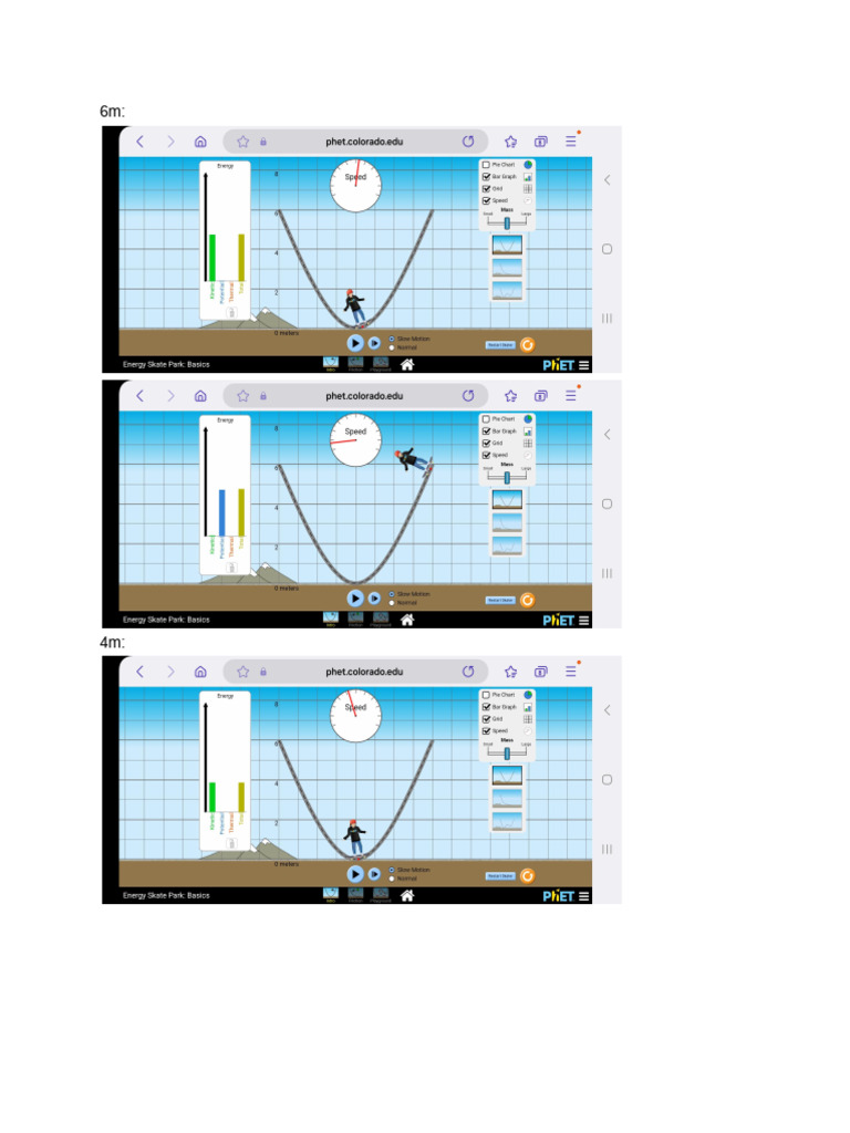 Energy Dynamics in Skate Park Simulation | PDF