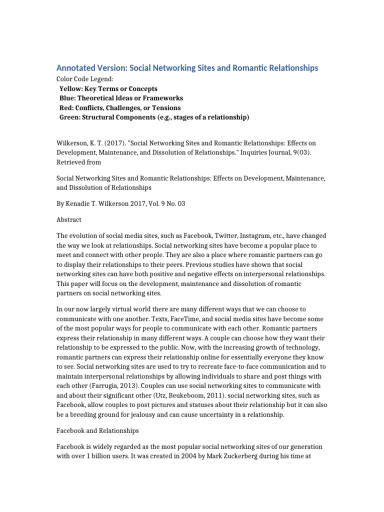 Social Media's Impact on Romantic Relationships | PDF | Social ...