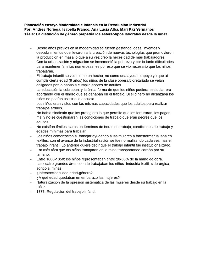 Trabajo infantil en la Revolución Industrial | PDF