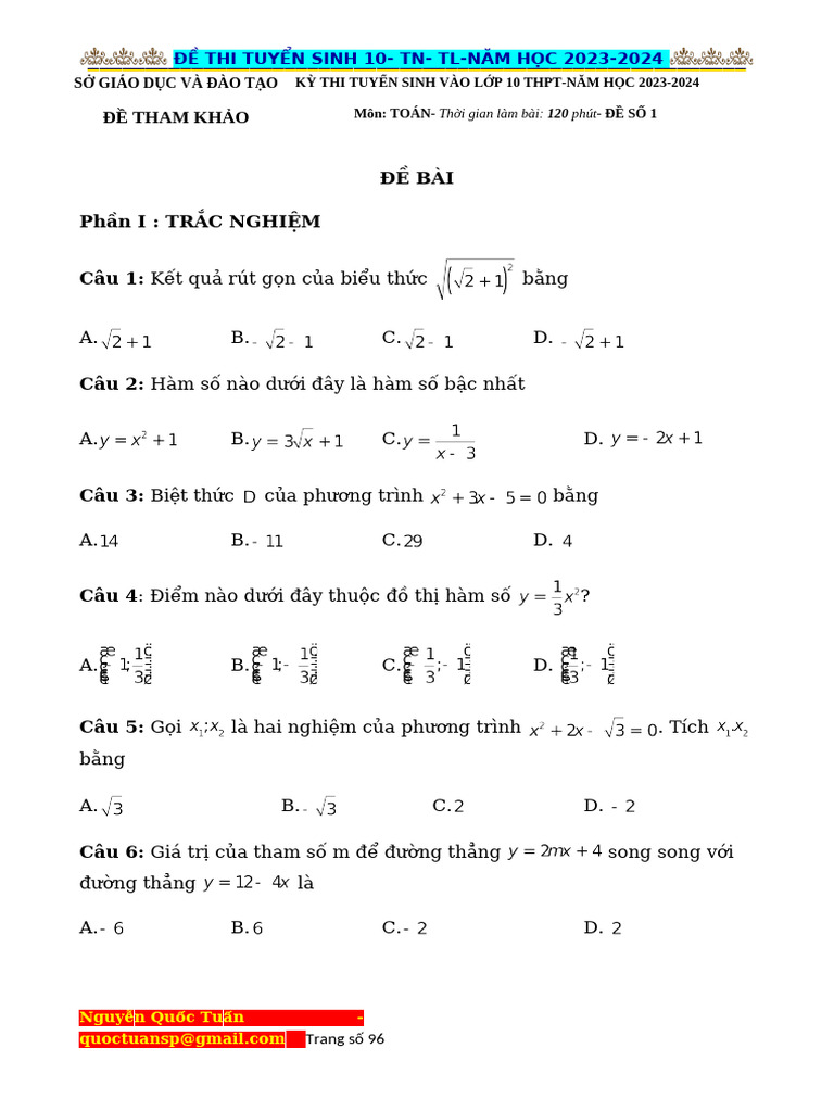 TS 10 2023 2024 TN TL 30 70 DS 1 | PDF