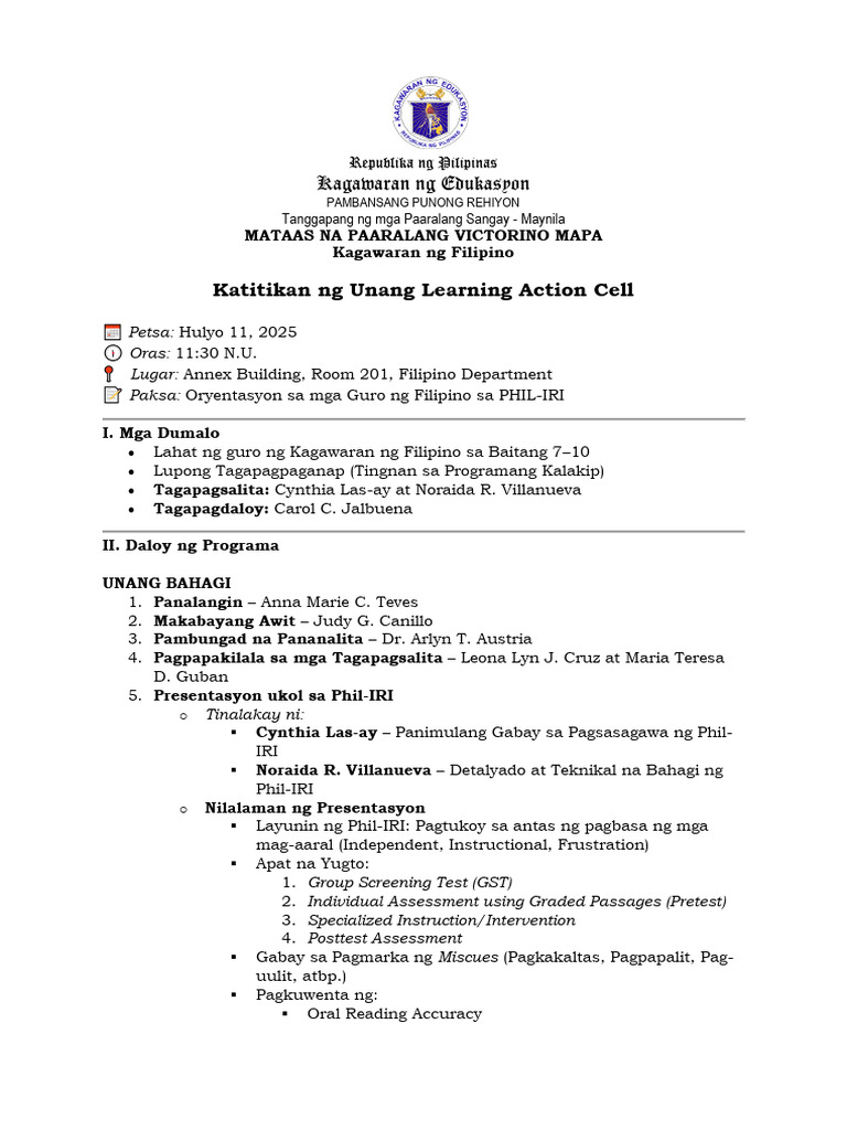 1st LAC Minutes | PDF