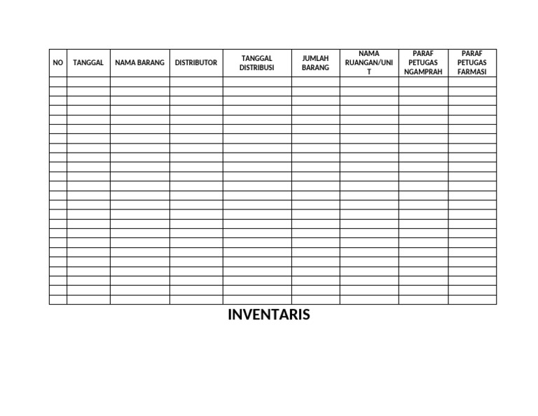 Form Inventaris | PDF