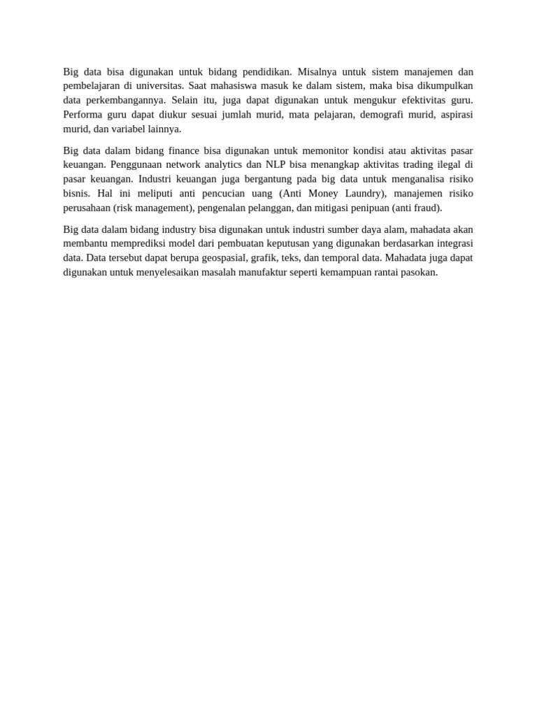 Pemanfaatan Big Data dalam Pendidikan | PDF
