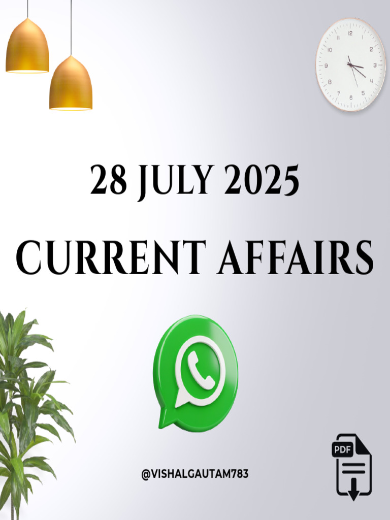 28 July 2025 Current Affairs by Vishal Gautam | PDF
