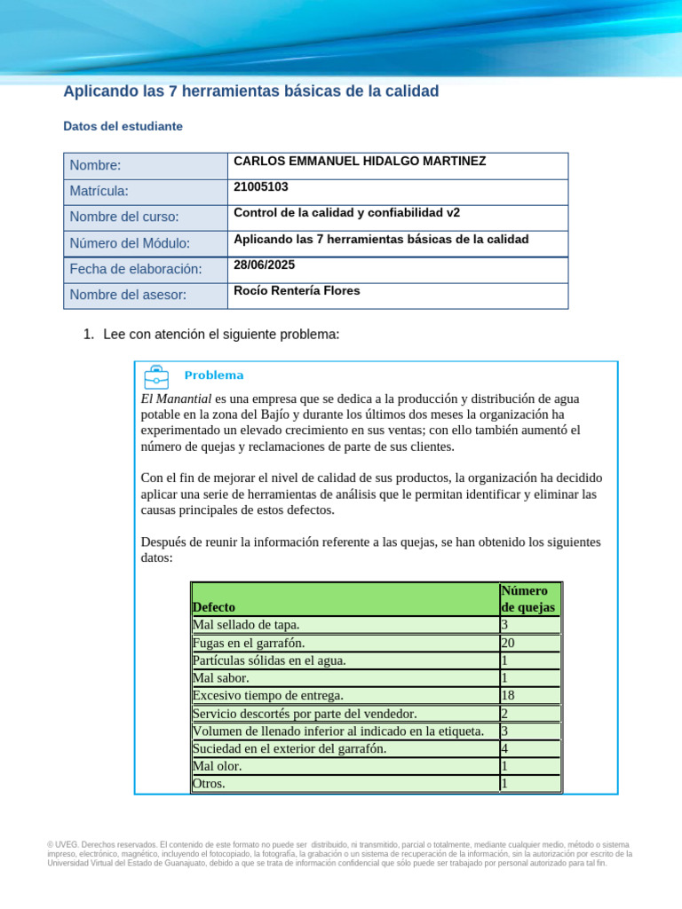 Herramientas de Calidad en El Manantial | PDF | Información | Microsoft ...