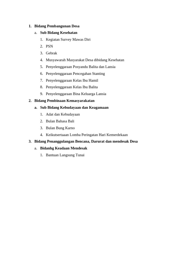 Pembangunan Desa: Kesehatan & Kebudayaan | PDF