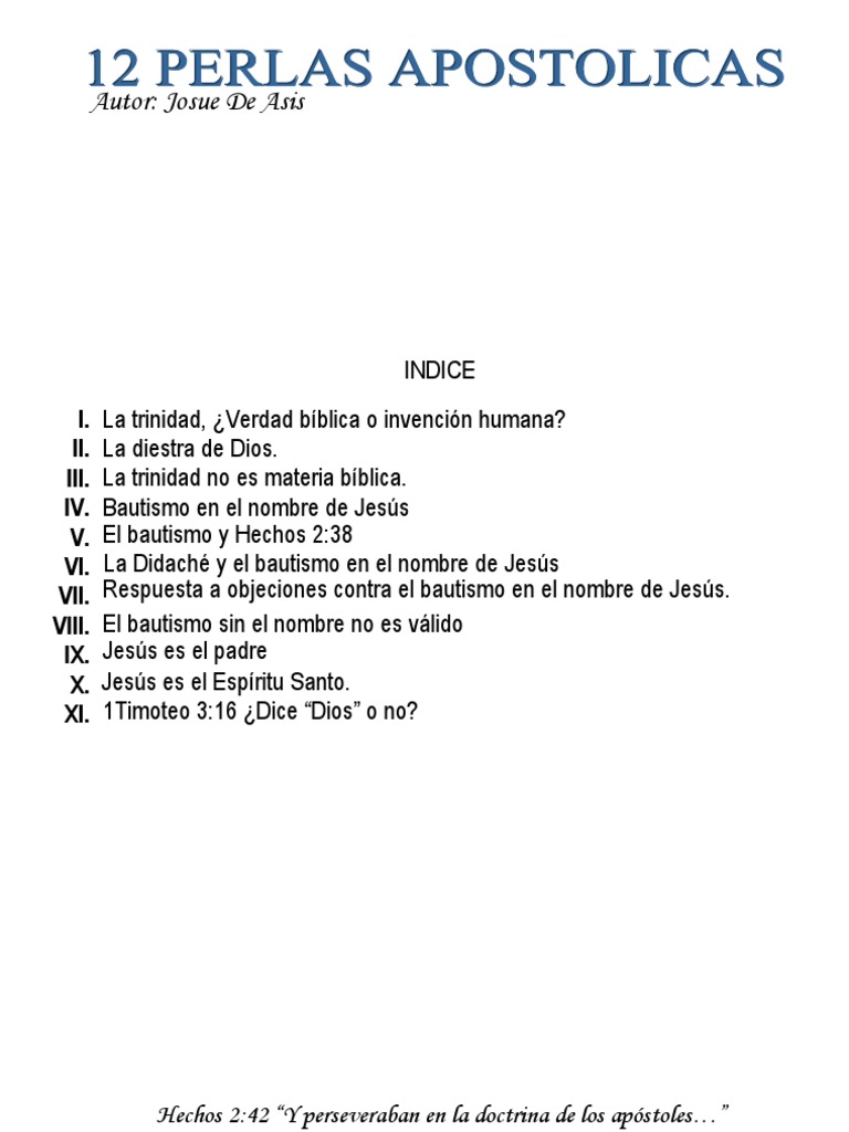 12 Perlas Apostolicas | PDF | Trinidad | Bautismo