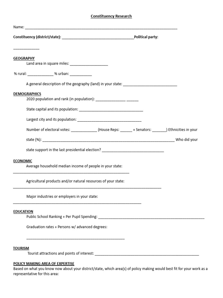 Constituency Research Template Guide | PDF