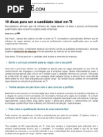 10 Dicas Para Ser o Candidato Ideal Em TI