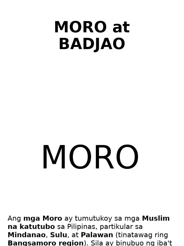 MORO at BADJAO. | PDF