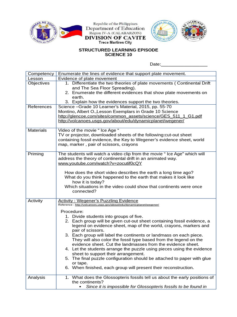 Evidence Of Plate Movement Pdf Plate Tectonics Continent