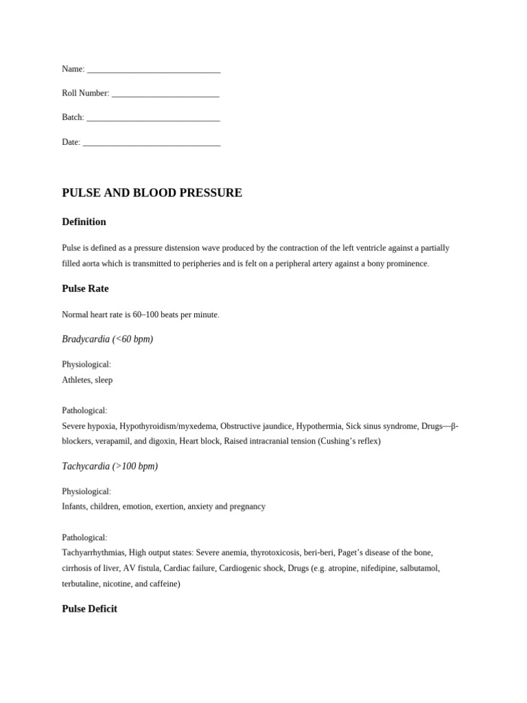 Understanding Pulse and Blood Pressure | PDF | Pulse | Blood Pressure