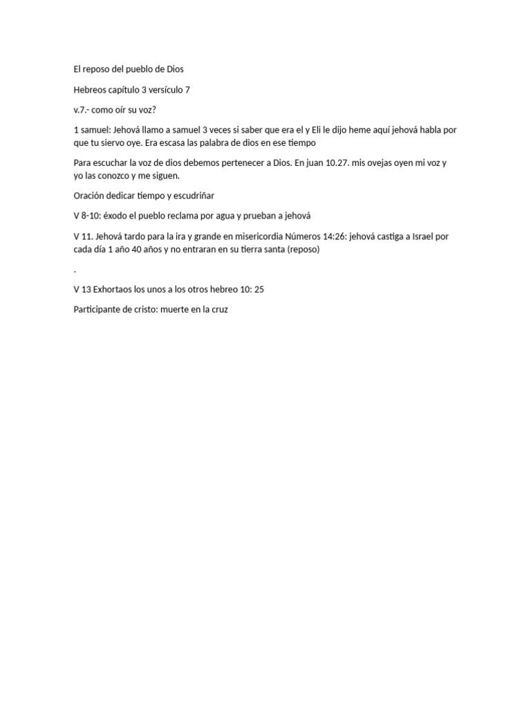 El Reposo Del Pueblo de Dios | PDF
