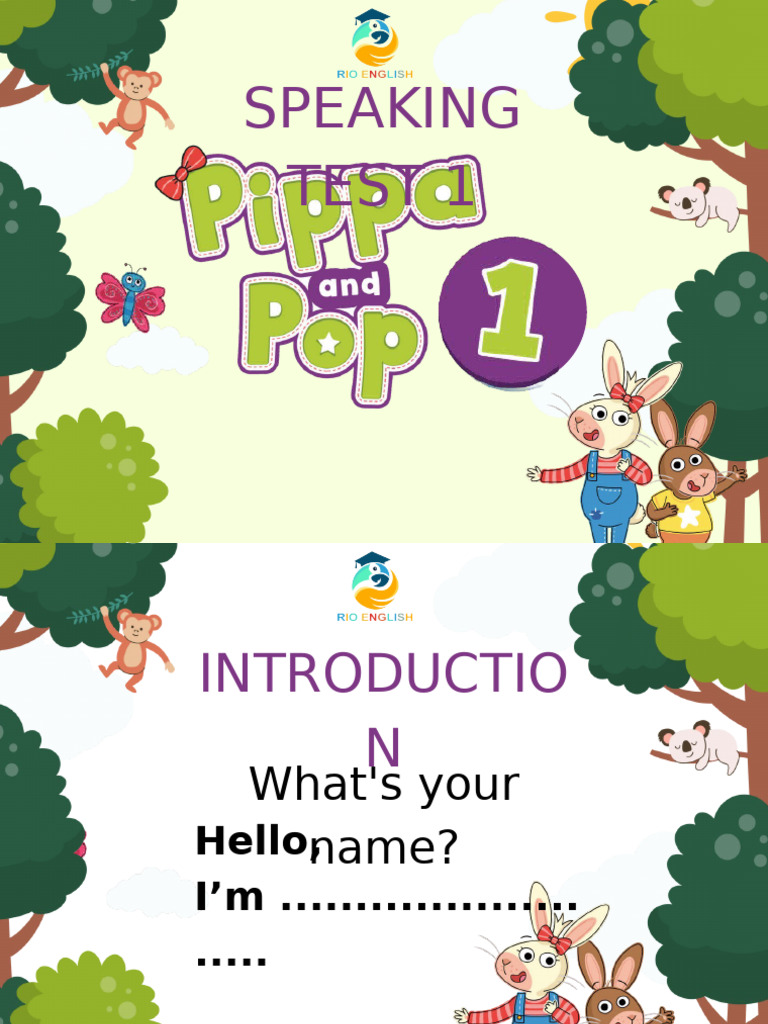 Pippa and Pop Speaking Test 1 Guide | PDF