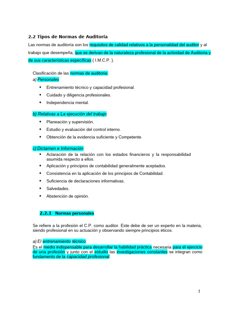Normas, tecnicas y procedimientos de auditoria-1 | PDF | Auditoría ...