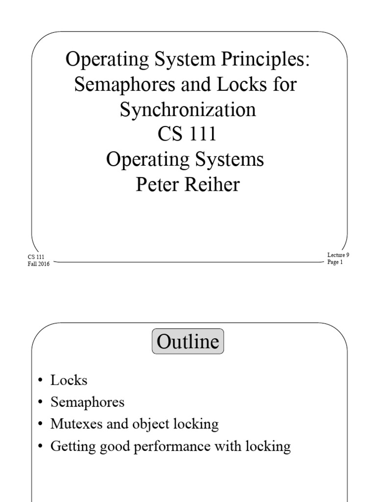 Locks and Semaphores in OS Synchronization | PDF | Concurrent Computing ...
