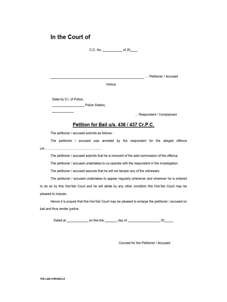 Bail Petition | PDF