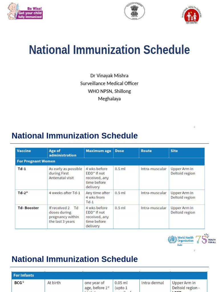 National Immuization Schedule | PDF