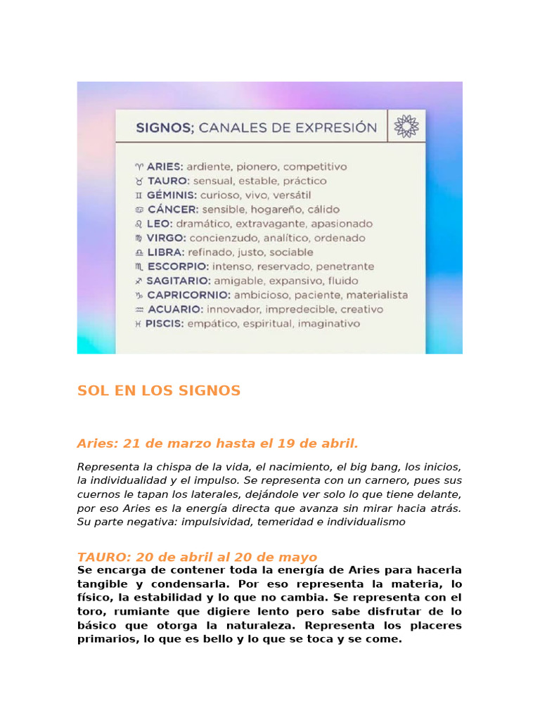 Signos del Zodiaco y sus Energías | PDF | Las emociones | Amor
