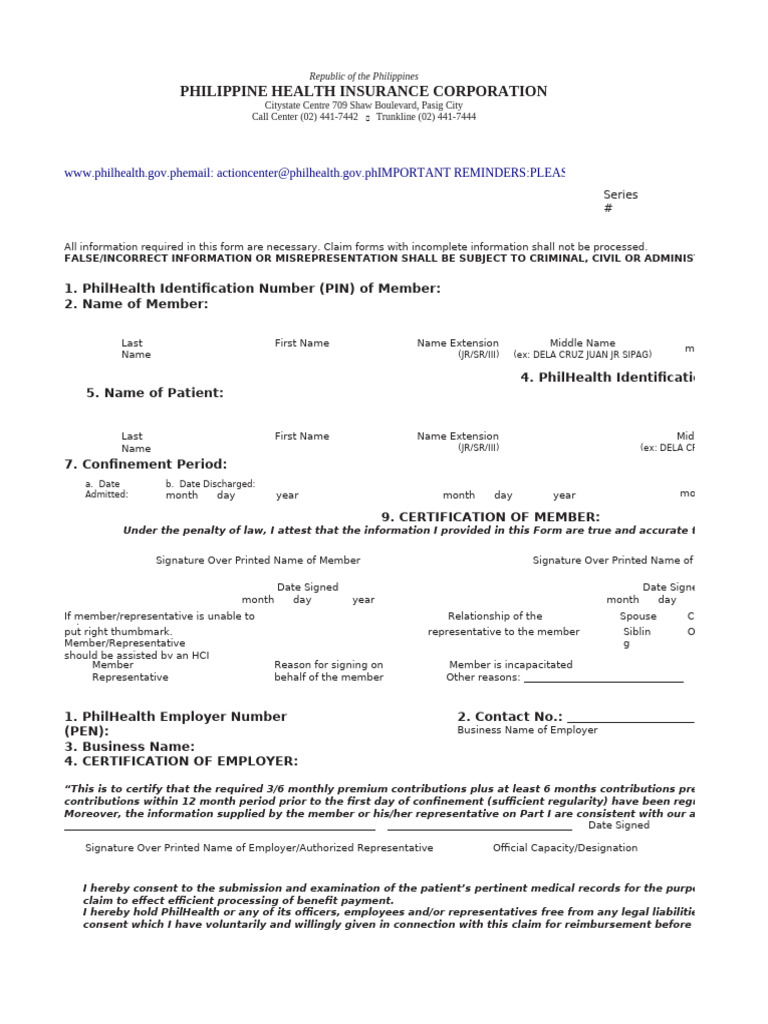 PhilHealth Claim Signature Form Guide | PDF