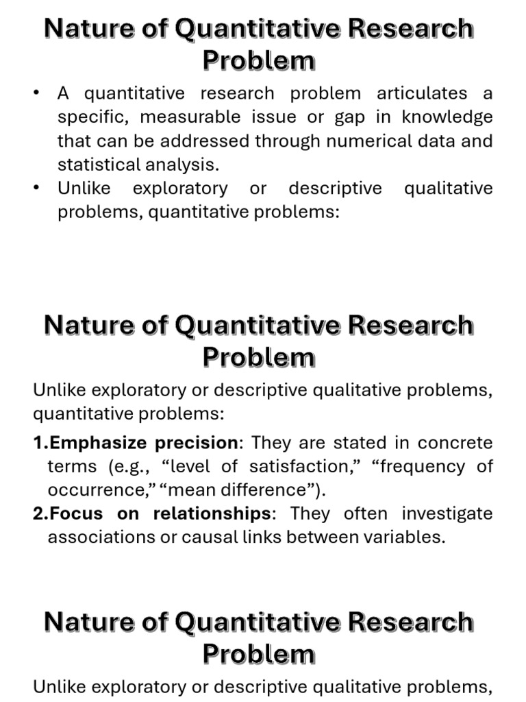 Understanding Quantitative Research Problems | PDF | Quantitative ...
