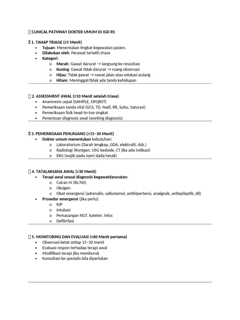 Prosedur Triage IGD untuk Dokter Umum | PDF