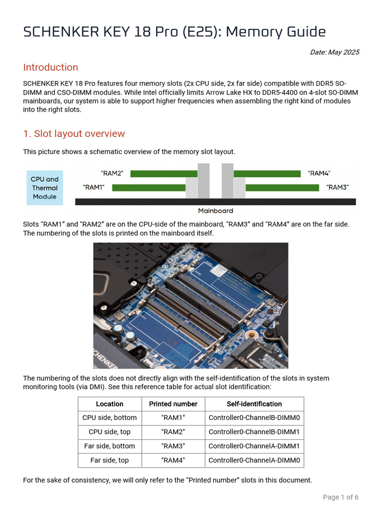 Manual Memoryguide Schenker Key 18 Pro E25 Ske18pe25 | PDF | Random ...