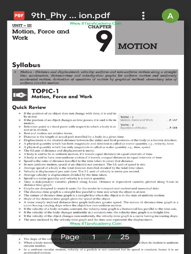 9th - Physics - Motion - PDF - Google Drive 2 | PDF
