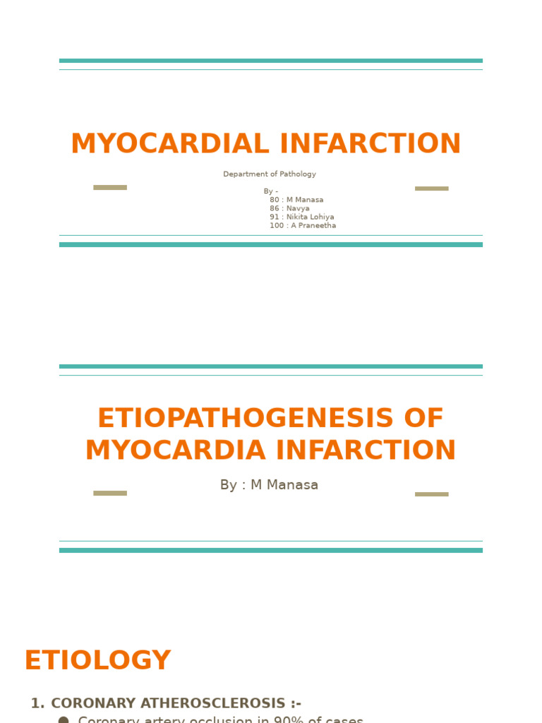 Etiopathogenesis of Myocardial Infarction | PDF | Atheroma ...