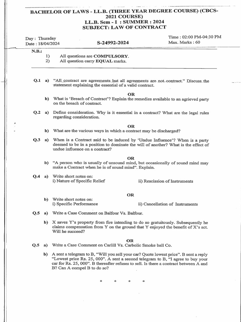Law of Contract | PDF