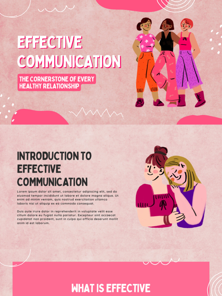 Pink Illustrated Effective Communication Presentation | PDF