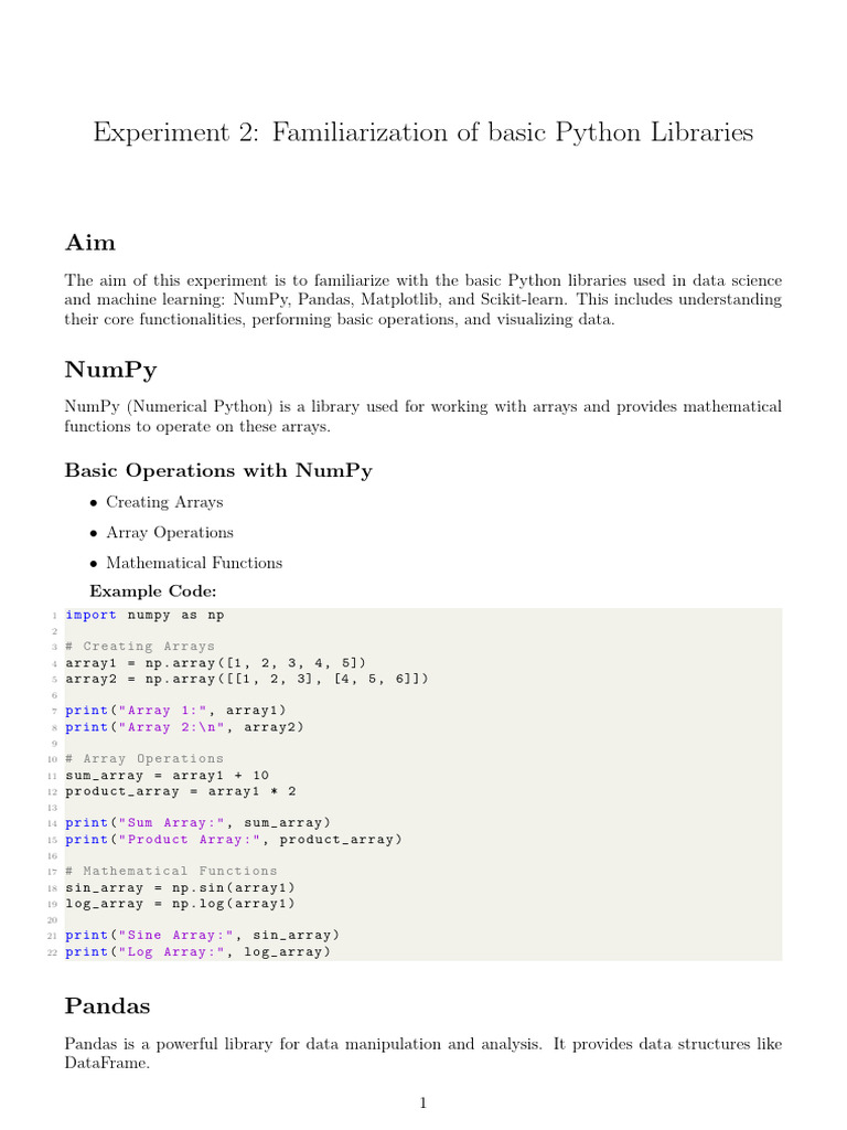 Python Libraries for Data Science Basics | PDF | Mean Squared Error ...