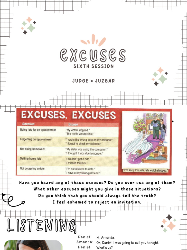 Common Excuses and Social Situations | PDF