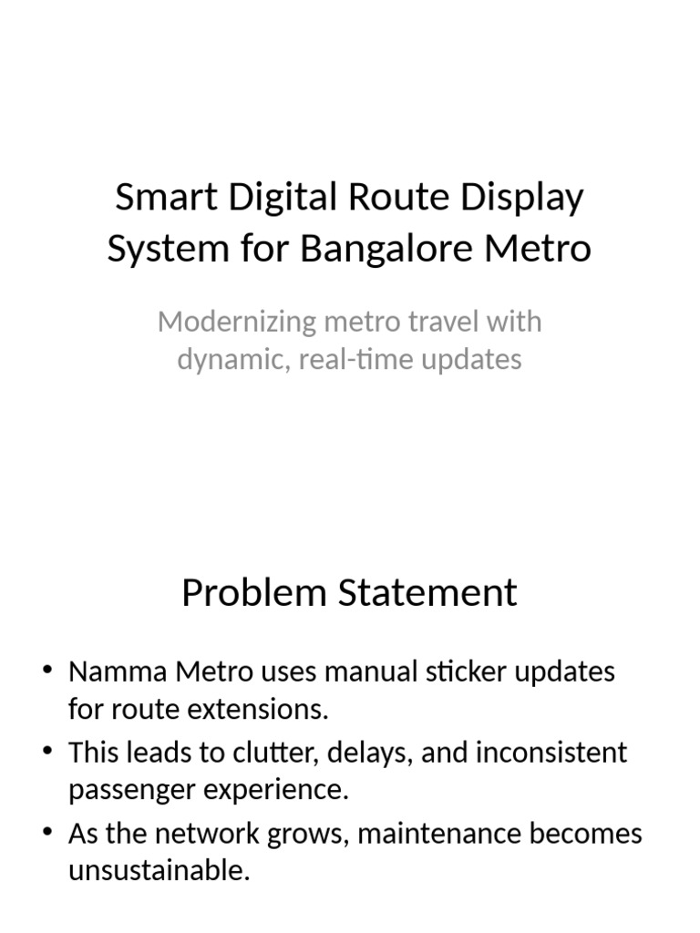 Smart Digital Route Display for Metro | PDF