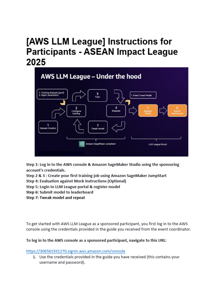 AWS LLM League 2025 Participant Guide | PDF | Software | Computing