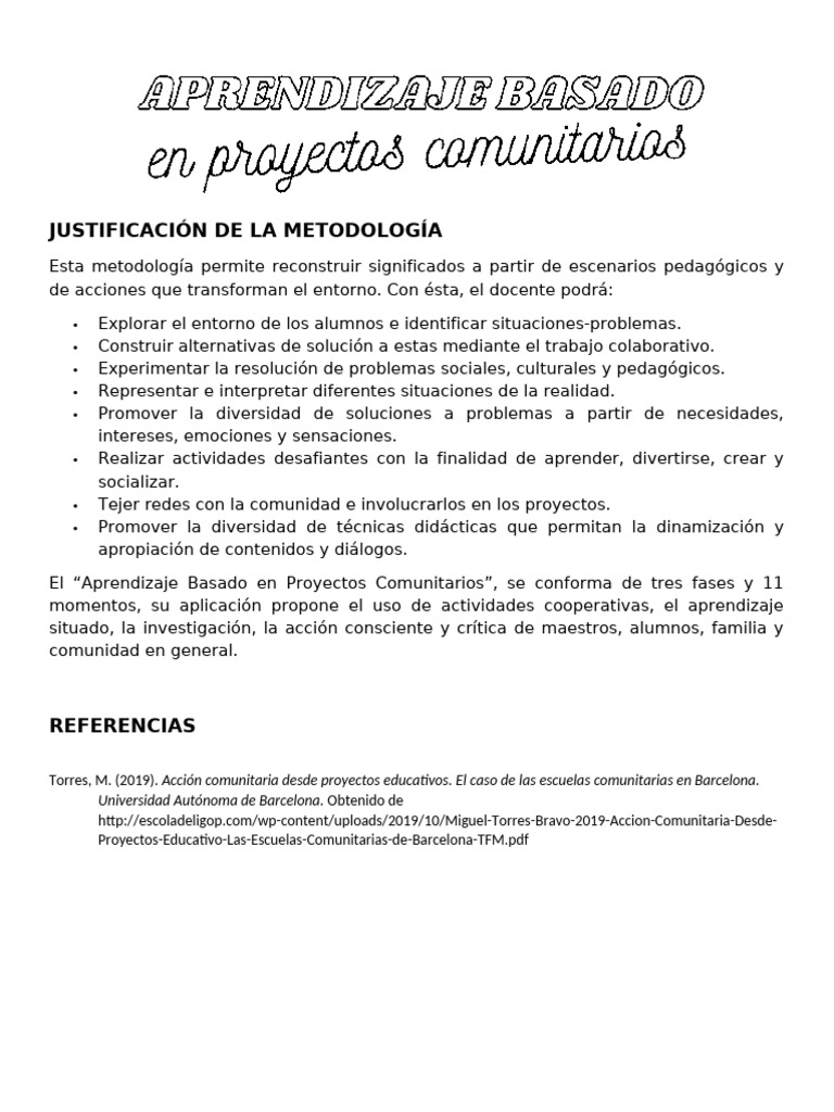 Metodología de Aprendizaje Comunitario | PDF | Aprendizaje ...