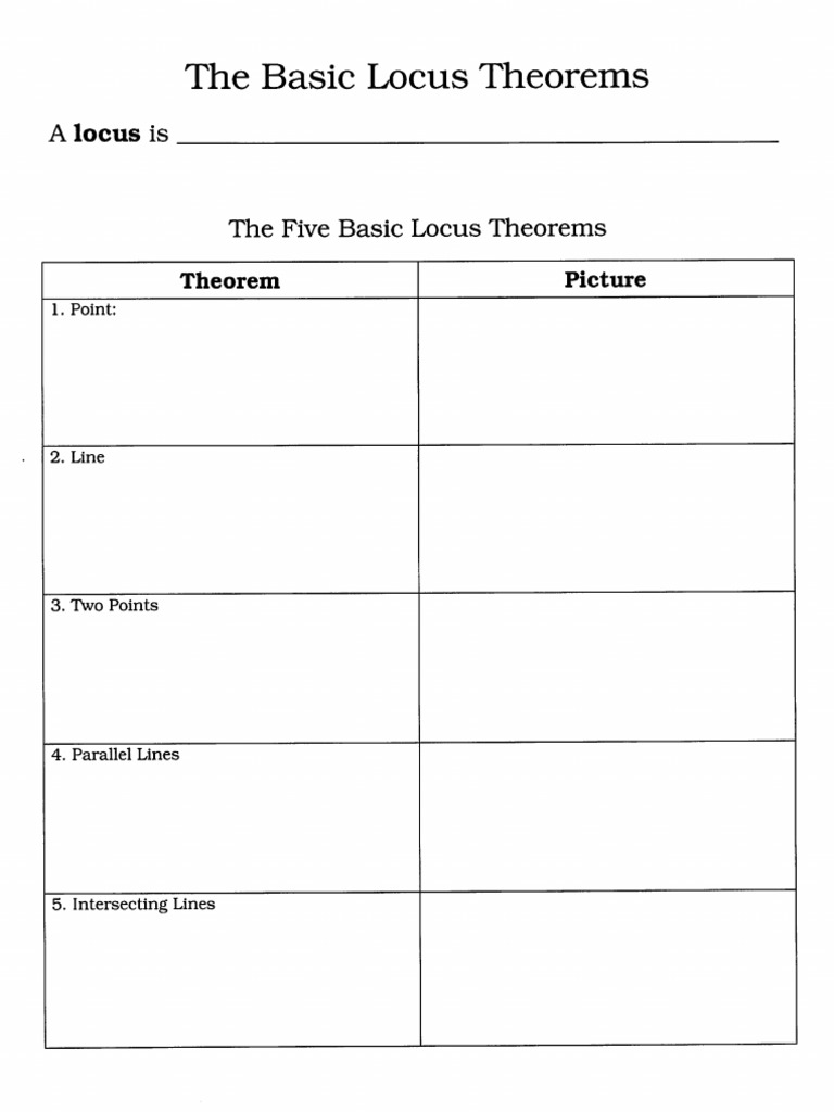 Basic Locus Theorems Notes | PDF