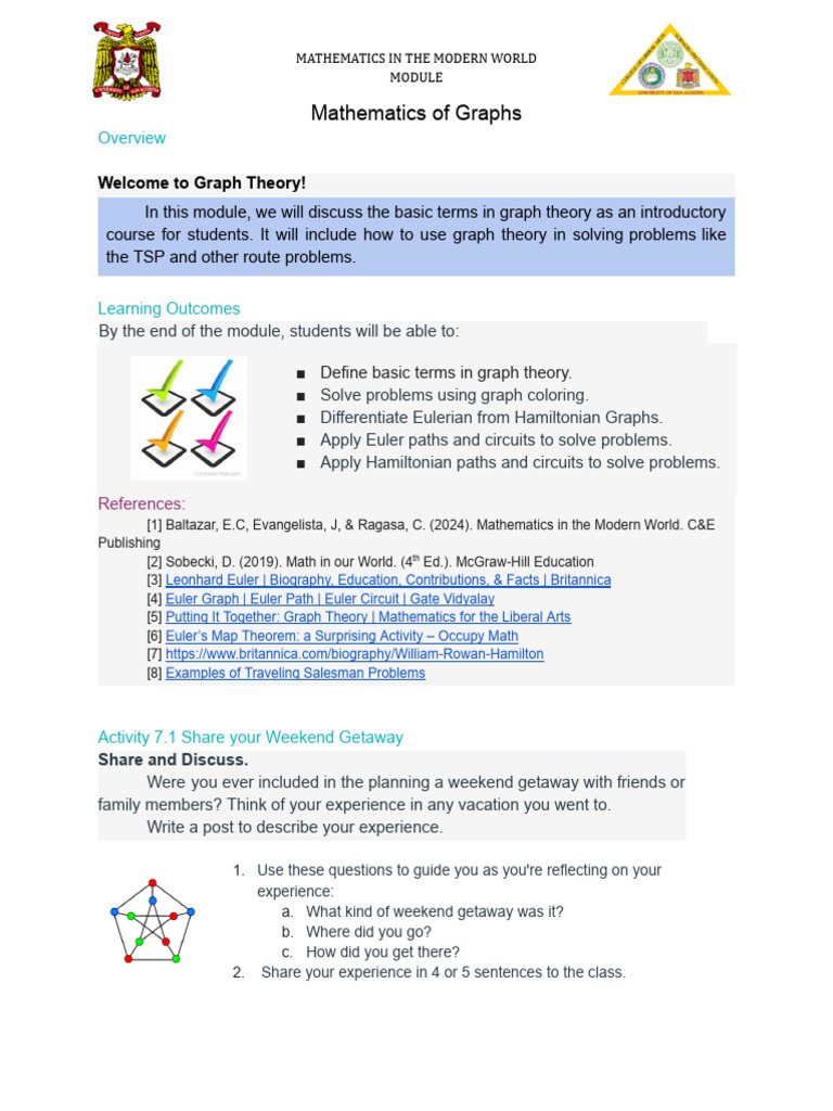GE3 Module 7 Graph Theory 1 | PDF | Vertex (Graph Theory ...