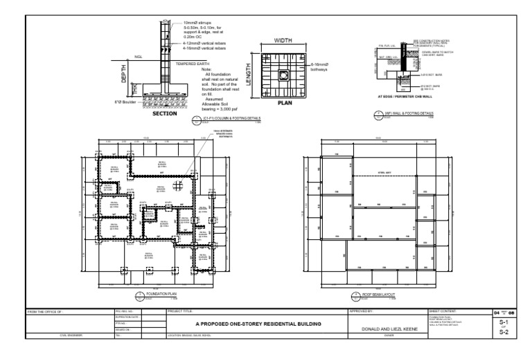 Foundation Plan for Residential Building | PDF | Materials | Components