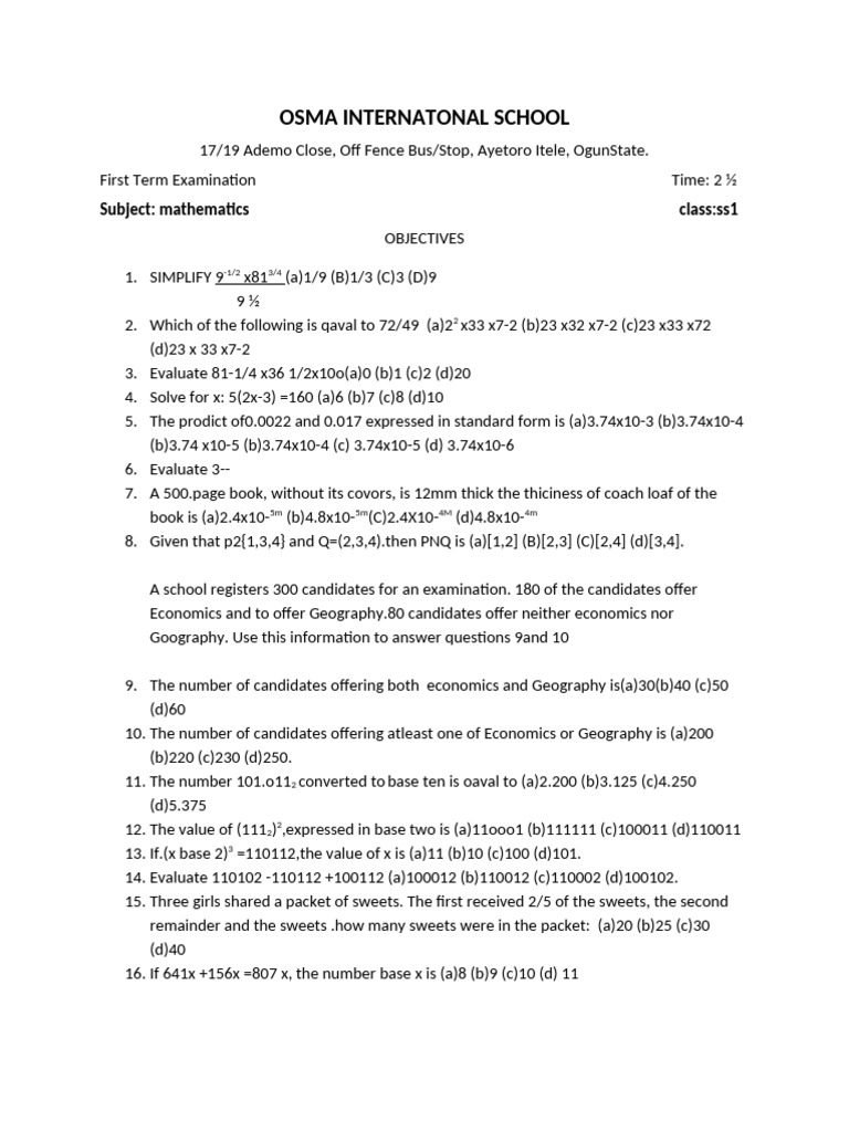 Osma Hassan | PDF | Arithmetic | Mathematics