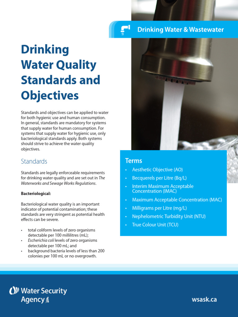 Drinking Water Quality Standards Guide | PDF | Water Quality | Drinking ...