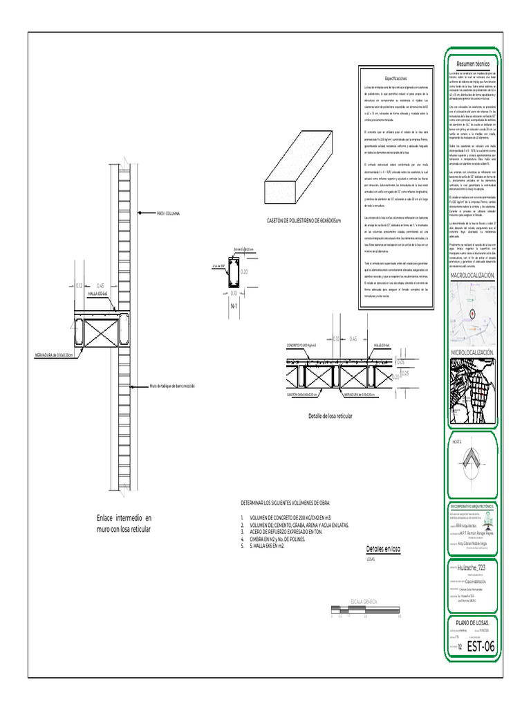 Especificaciones de Losa Reticular con Casetones | PDF | Hormigón ...